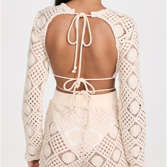 ✨HOST PICK✨ Andrea Iyamah Hira Key Hole Crochet Crop Top - Picture 3 of 11